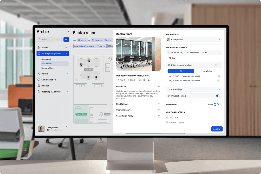 Meeting Room Booking System | Try Archie - Rated 4.9/5 on G2