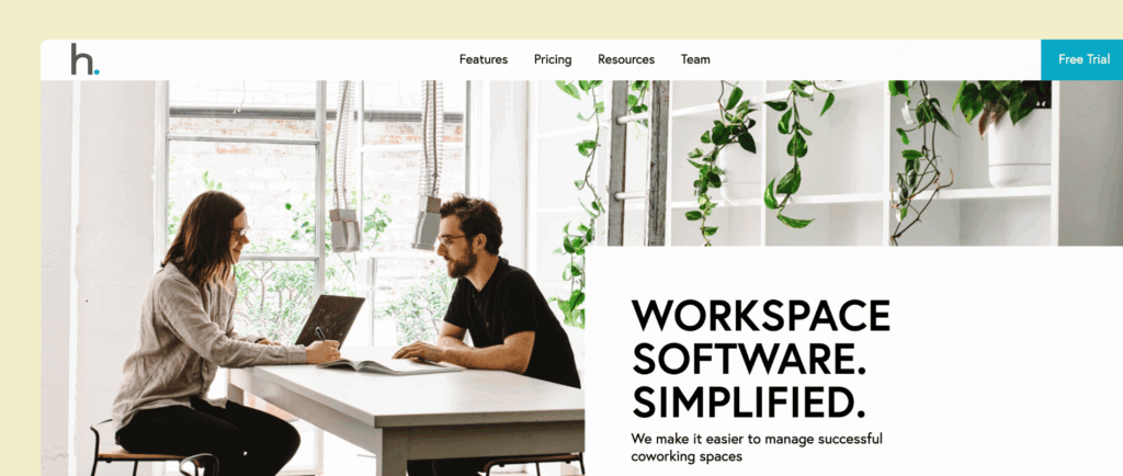 Habu - coworking software example.