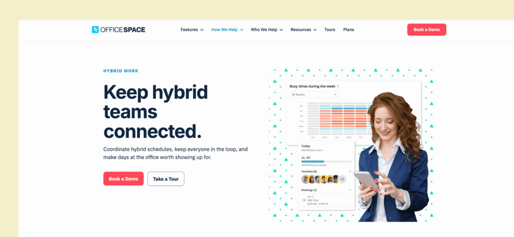 OfficeSpace - hybrid workplace management software example.