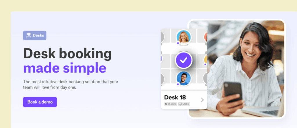 Deskbird - desk booking software screenshot.