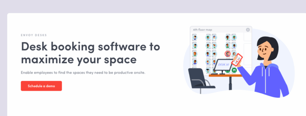 Envoy - desk booking software screenshot.