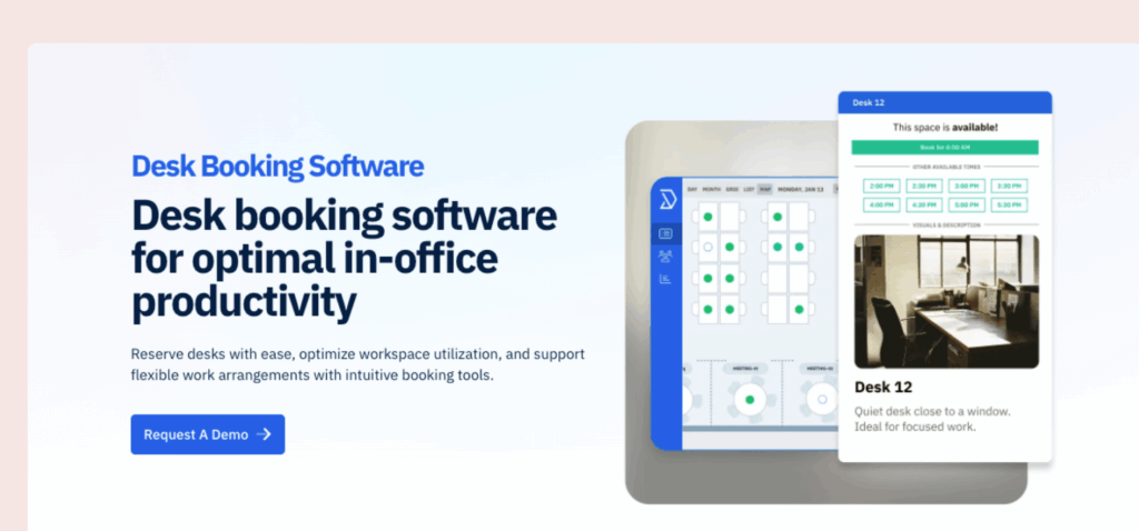 Skedda - desk booking software screenshot.