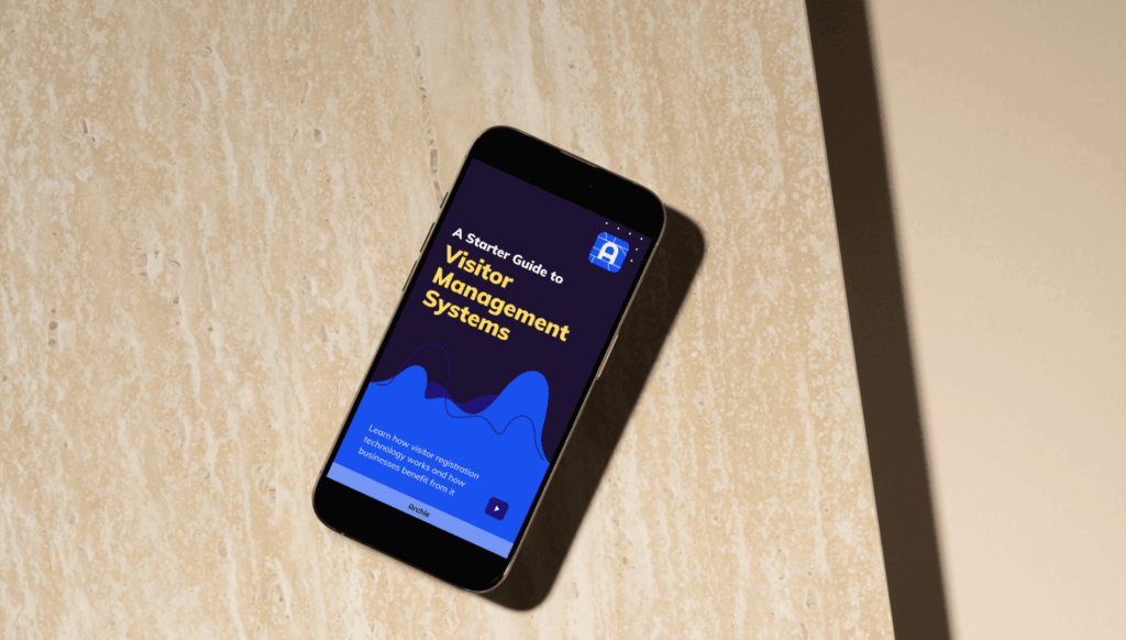 Visitor Management Systems PDF Guide mockup.