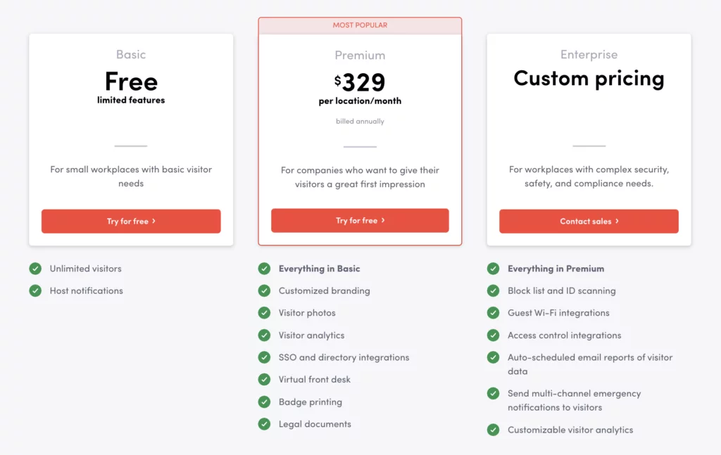 Envoy Visitors - new pricing plans.