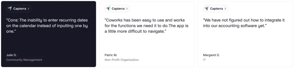 Coworks - negative user reviews.
