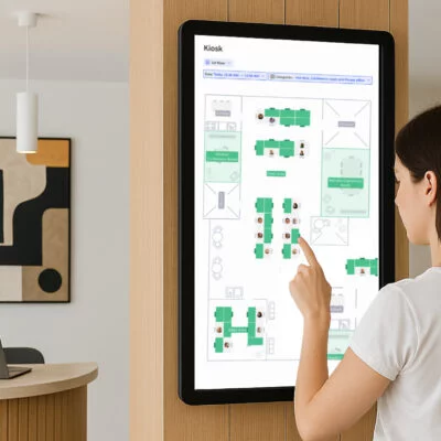 Interactive office floor plans - Booking spaces via Archie kiosk.
