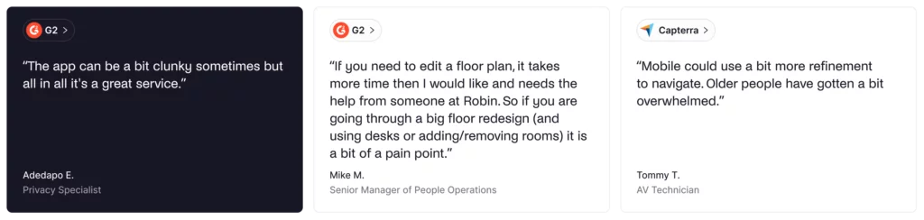 Robin - negative reviews.