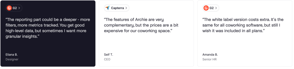 Archie - negative user reviews.