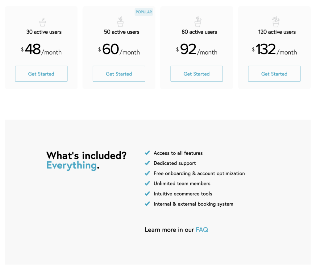 Habu - coworking pricing plans.
