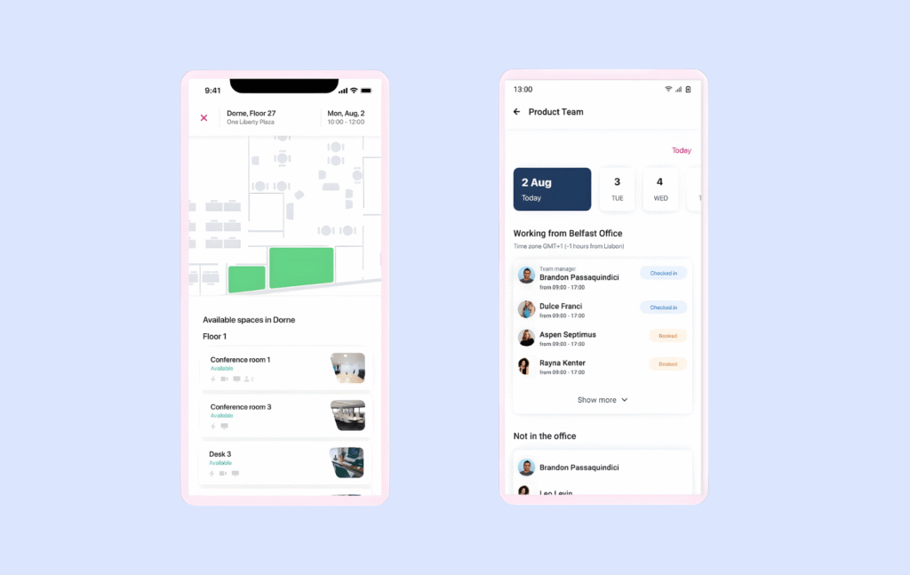 Kadence mobile app views.