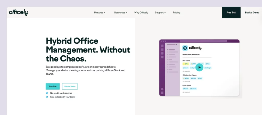 Officely - software website.