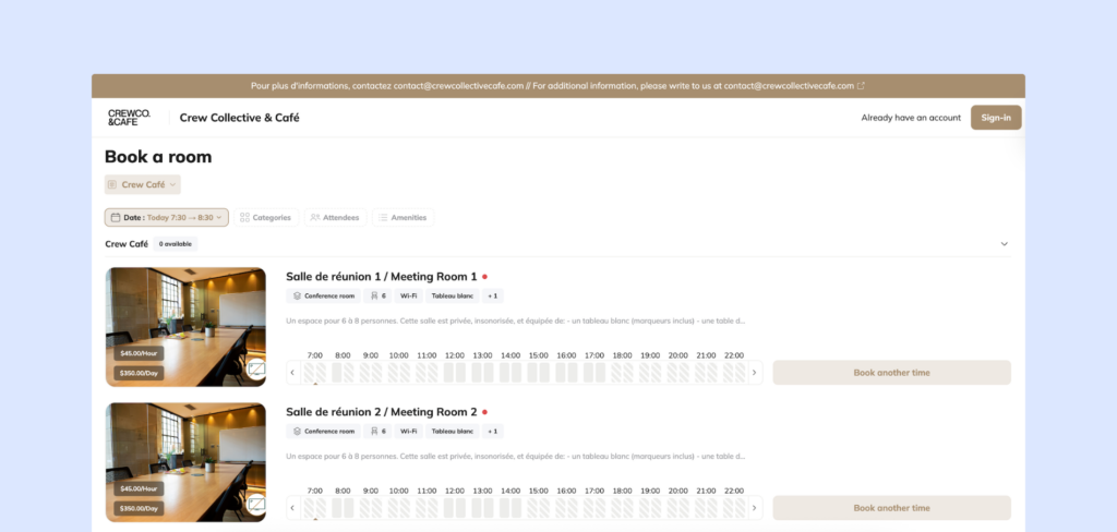 Archie Coworking - client portal example from Crew Collective.
