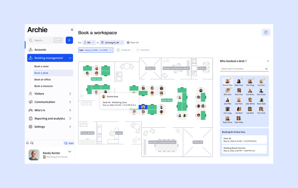 Archie - hybrid work features.
