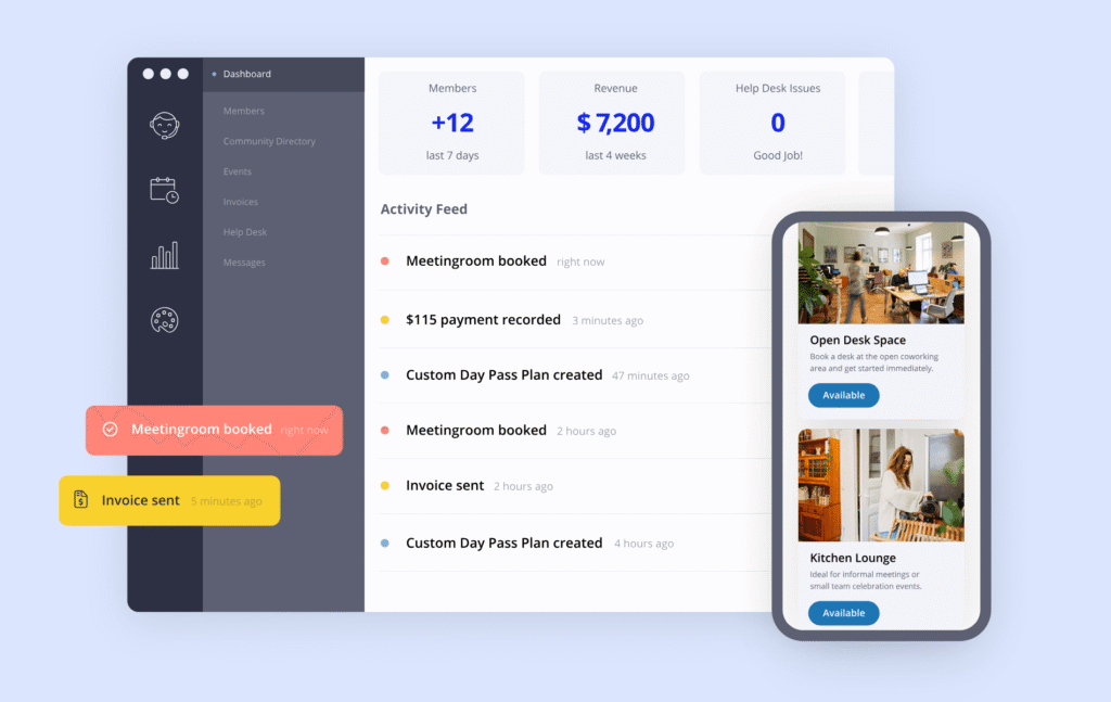 Cobot Coworking UI Mockup.