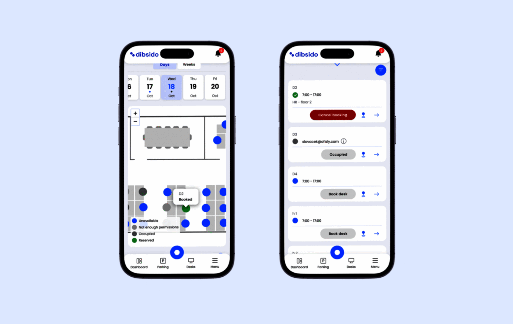 Nombre de vues de l'application mobile Dibsido.