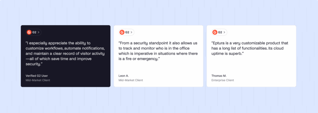 Eptura Visitor - positive reviews.