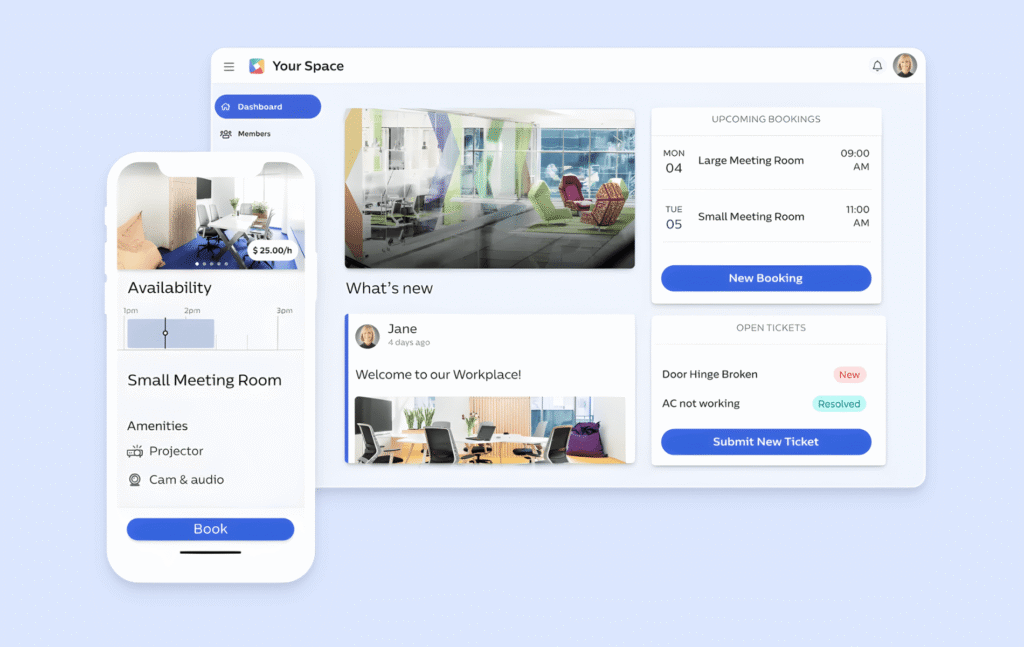 Vistas de la aplicación OfficeRnD Flex.