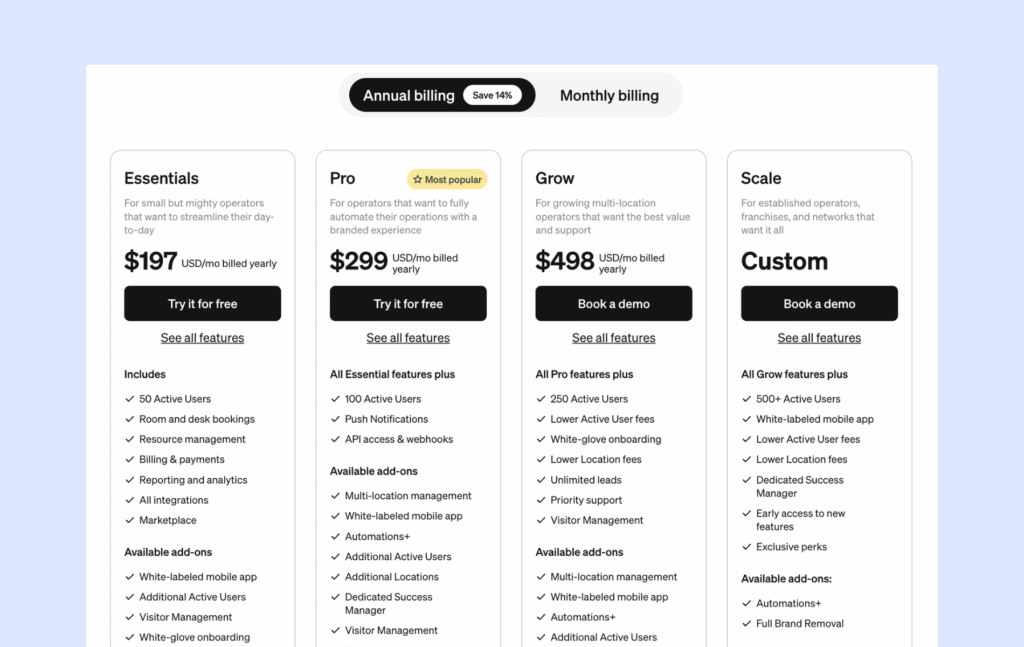 Optix - updated pricing.