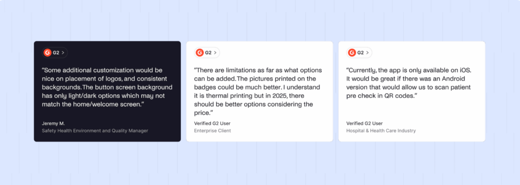 The Receptionist for iPad - negative reviews.