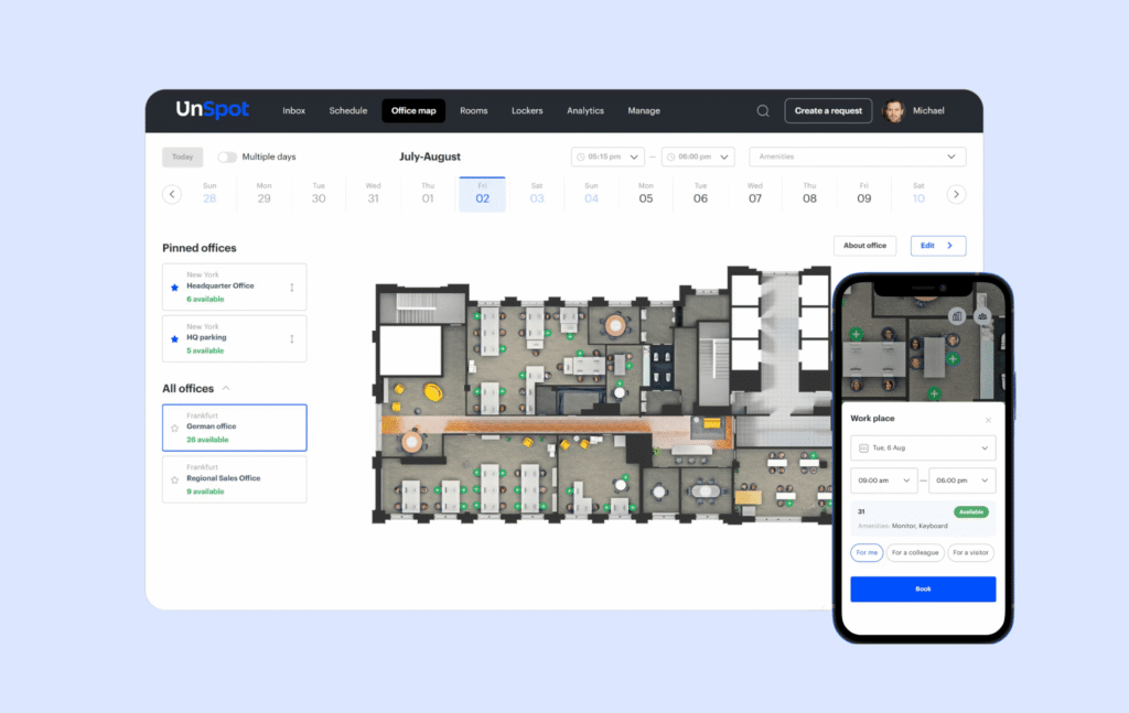 Interface de l'application UnSpot.