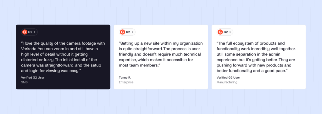 Verkada G2 reviews.
