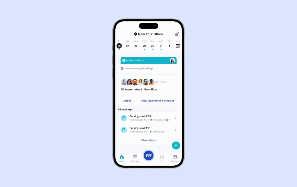 YAROOMS mobile app views.