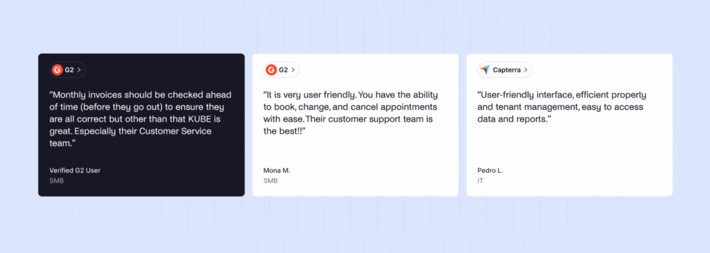 Yardi Kube positive reviews.