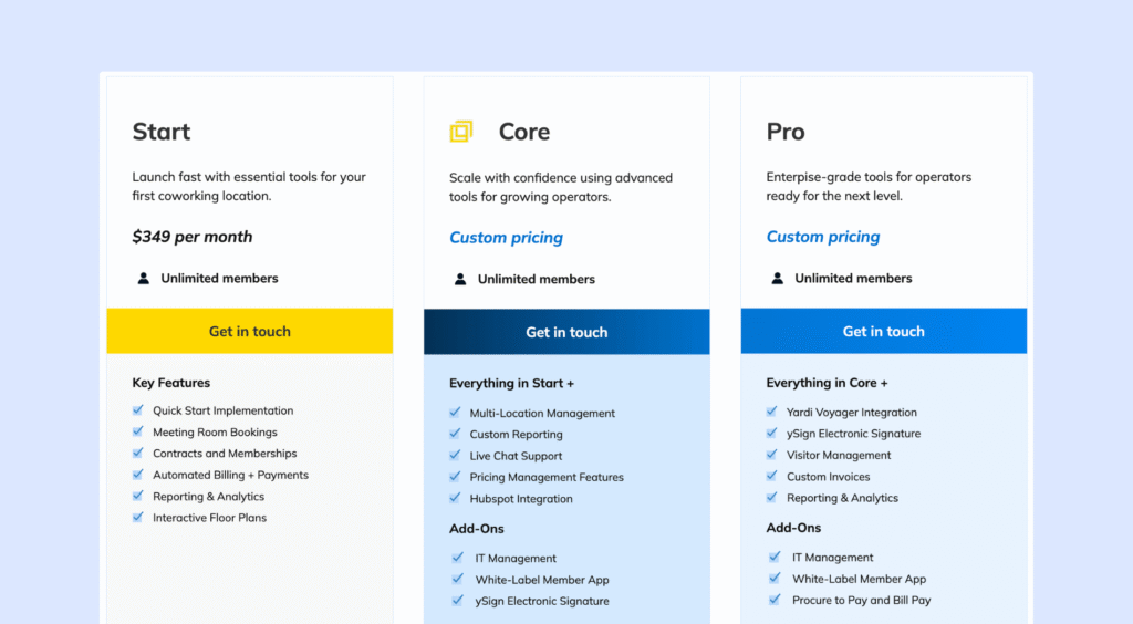 Yardi Kube - updated pricing plans.