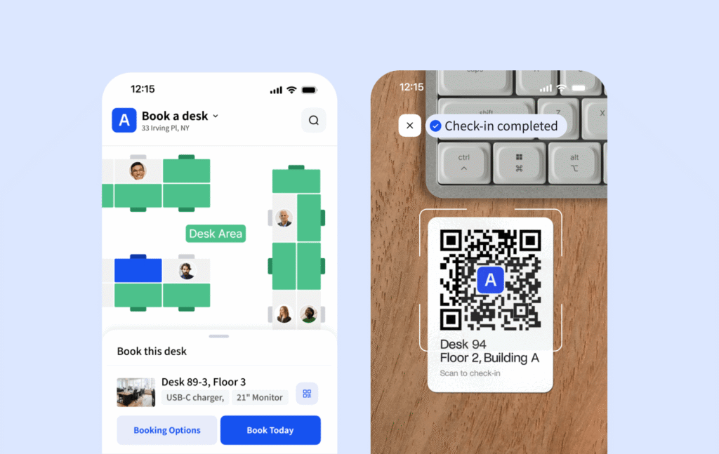 Archie Desks  Nombre de vues de l'application mobile.
