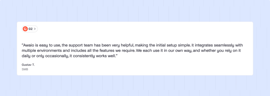 Awaio - positive review,