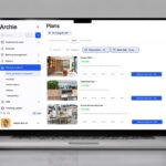 Ordenador portátil en el que se muestra el panel de control del software de coworking de Archie, con planes, facturación y opciones de suscripción.