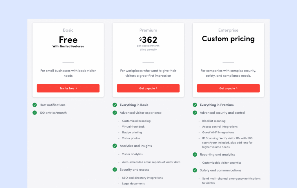Envoy Visitors - pricing update May 2026.