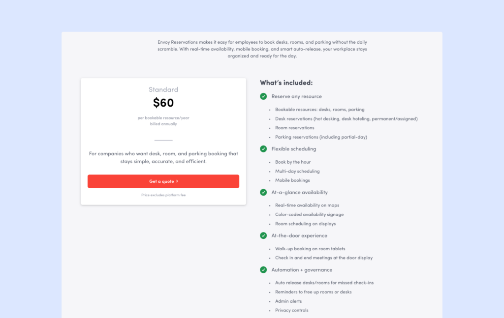 Envoy Workplace - pricing plans.