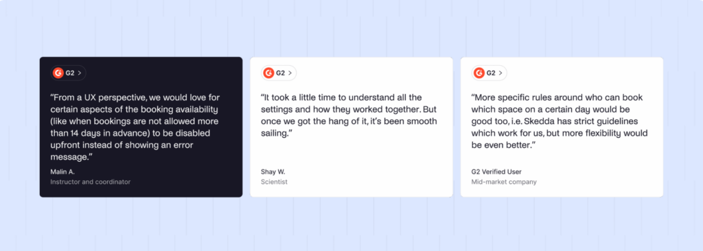 Skedda - negative reviews.