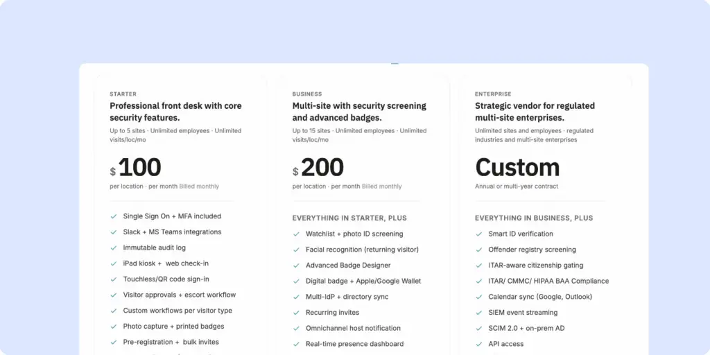 Visitly pricing 2026.