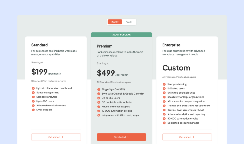 elia - pricing plans.