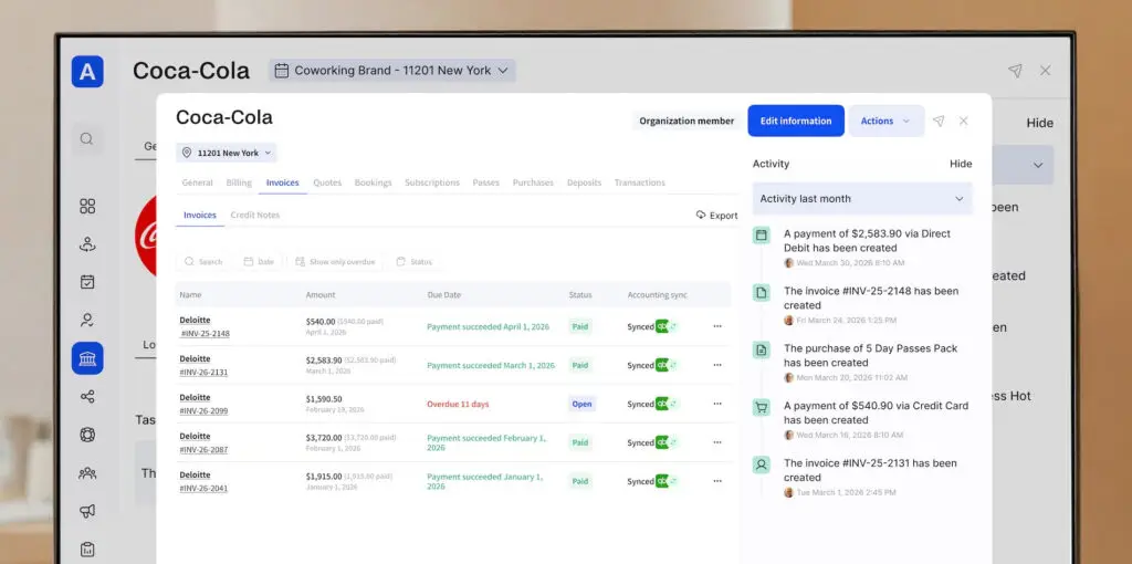 Archie - coworking billing automation automation.