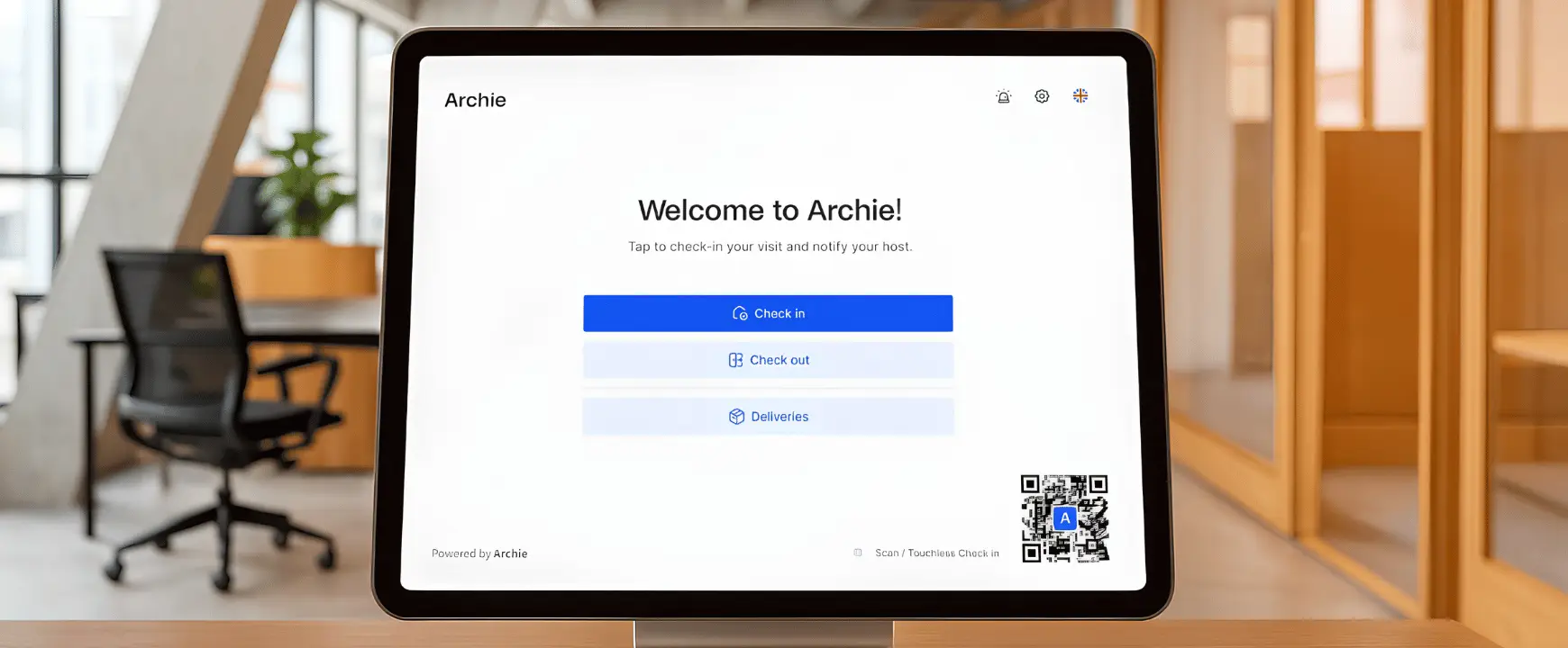 Archie Visitors - check-in kiosk.