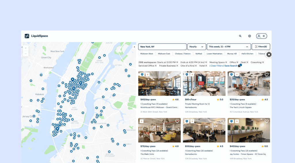 LiquidSpace - coworking space aggregator.