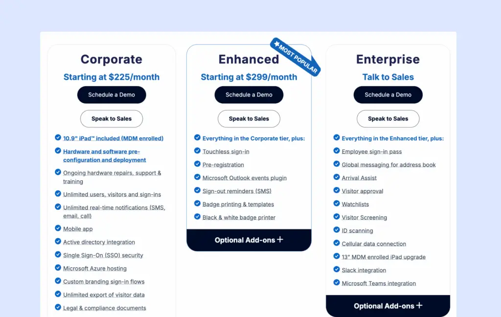 VisitorOS - updated pricing plans - July 2026.