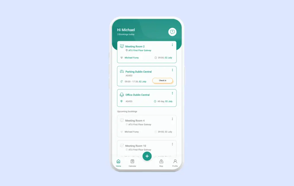 Ronspot mobile booking view.