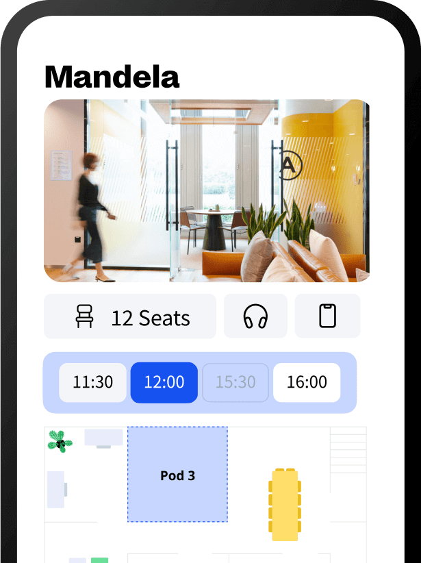 Archie's flexible office management Mobile app display sample view